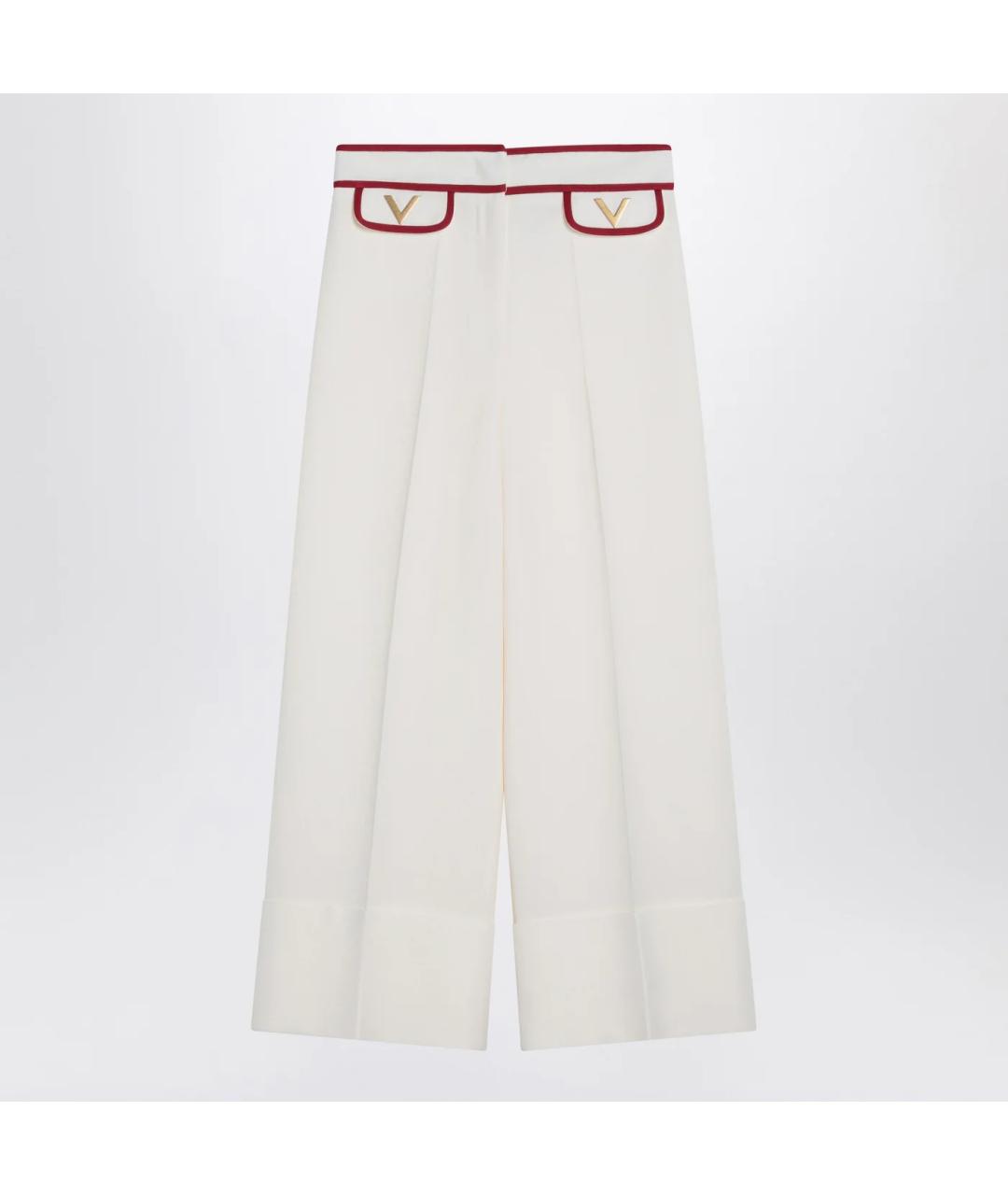 VALENTINO Белые шерстяные прямые брюки, фото 3