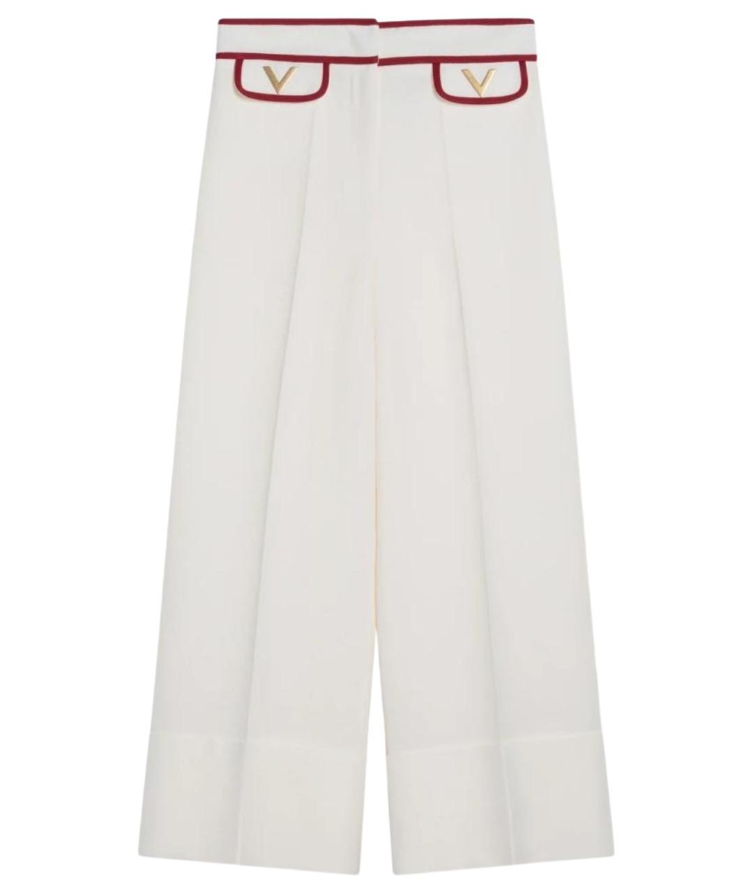 VALENTINO Белые шерстяные прямые брюки, фото 1