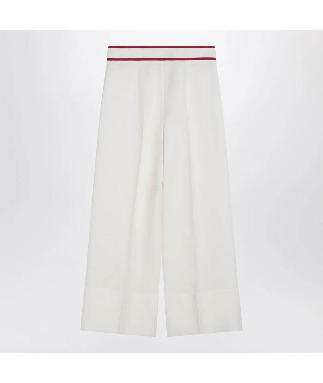 VALENTINO Белые шерстяные прямые брюки, фото 2