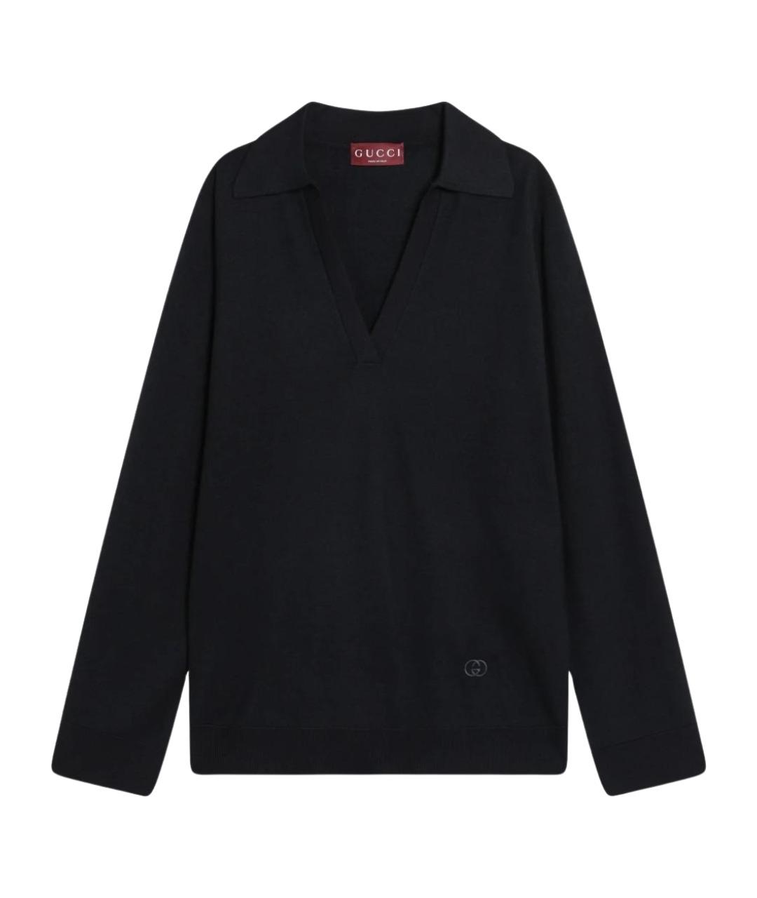 GUCCI Темно-синий шерстяной джемпер / свитер, фото 1