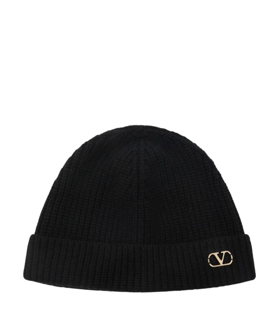 VALENTINO Черная кашемировая шапка, фото 1