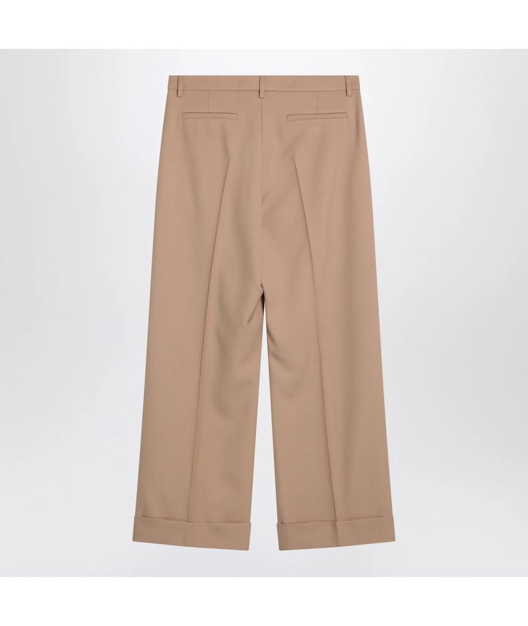 VALENTINO Бежевые шерстяные классические брюки, фото 2