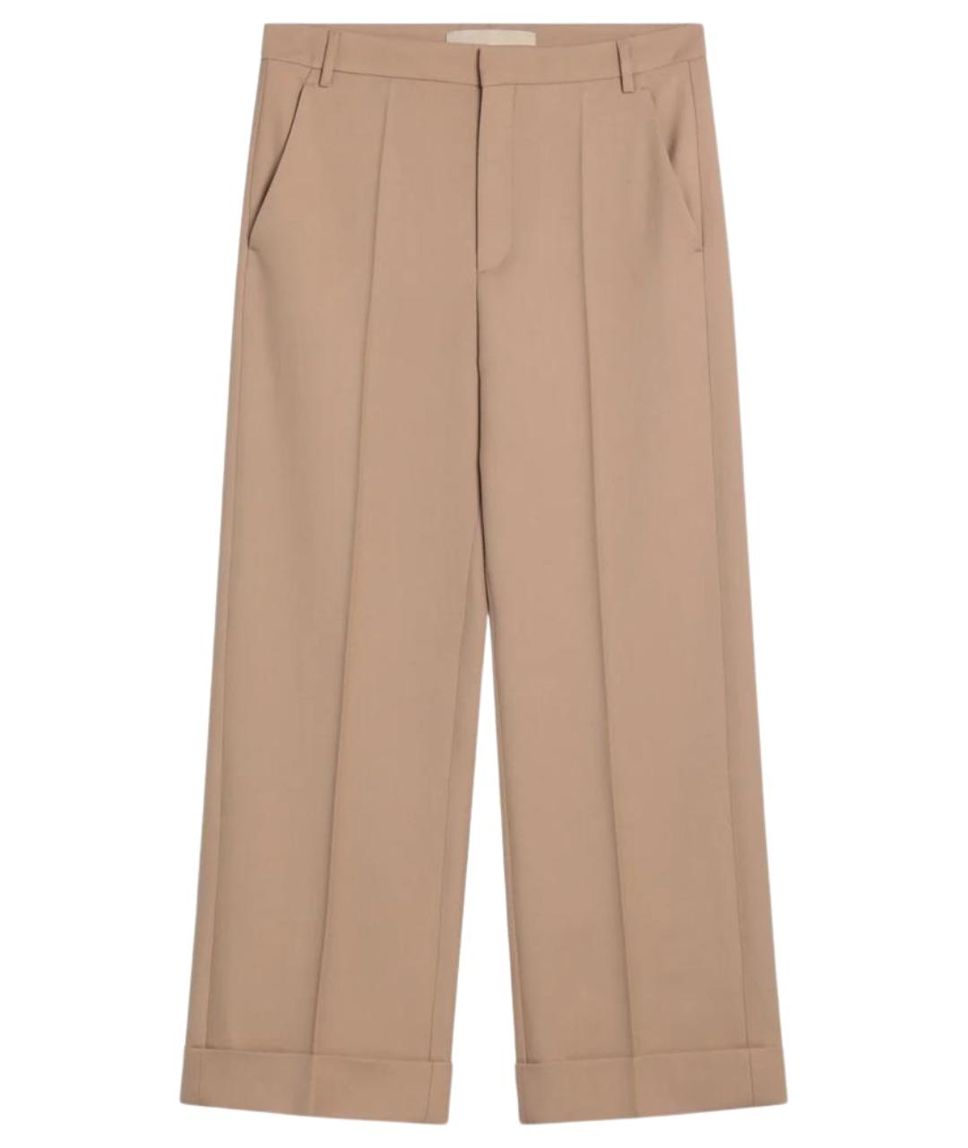 VALENTINO Бежевые шерстяные классические брюки, фото 1