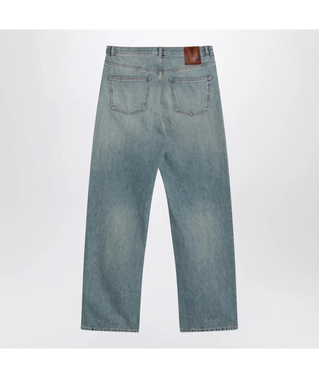 VALENTINO Голубые хлопковые прямые джинсы, фото 2