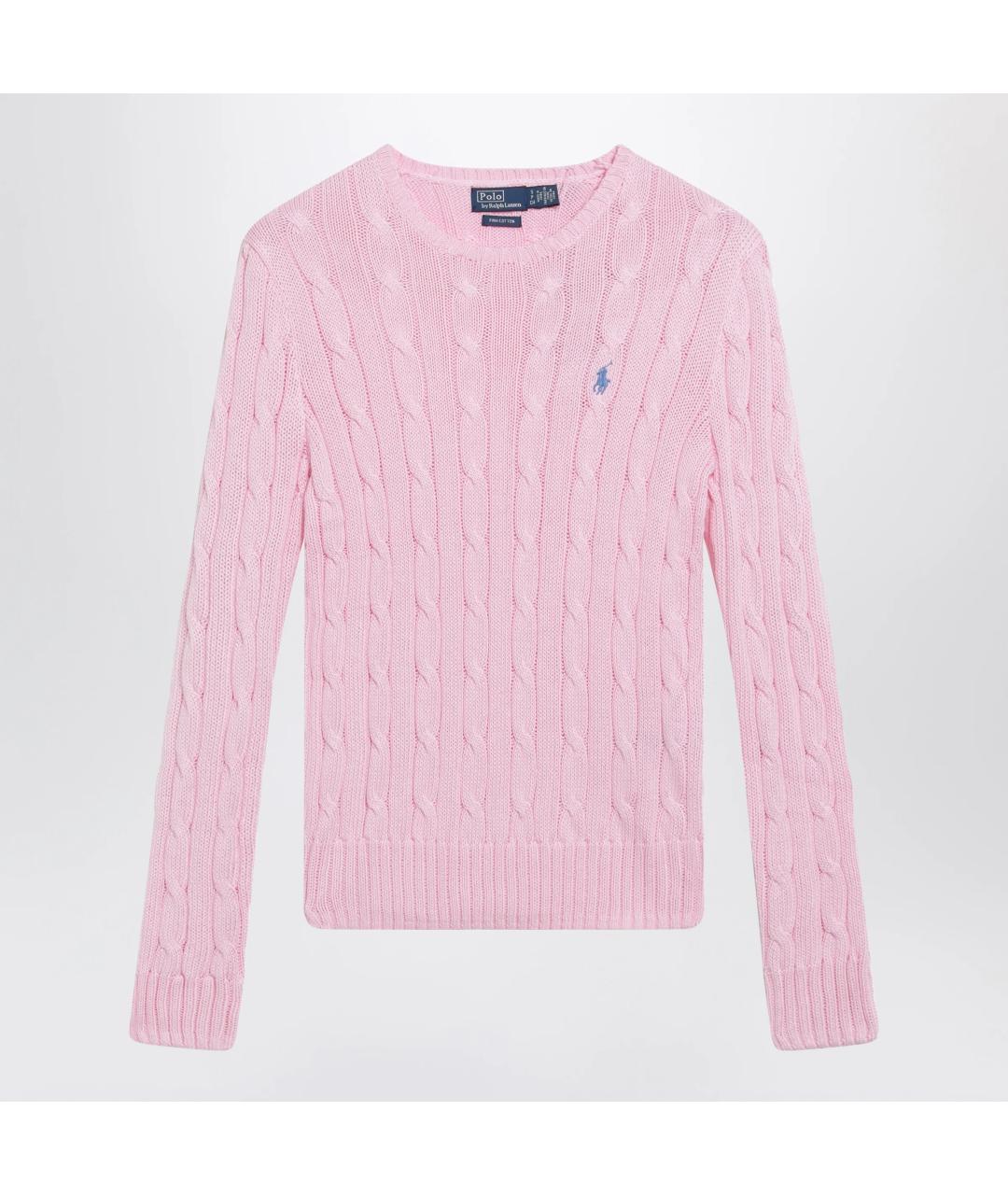 POLO RALPH LAUREN Розовый хлопковый джемпер / свитер, фото 3