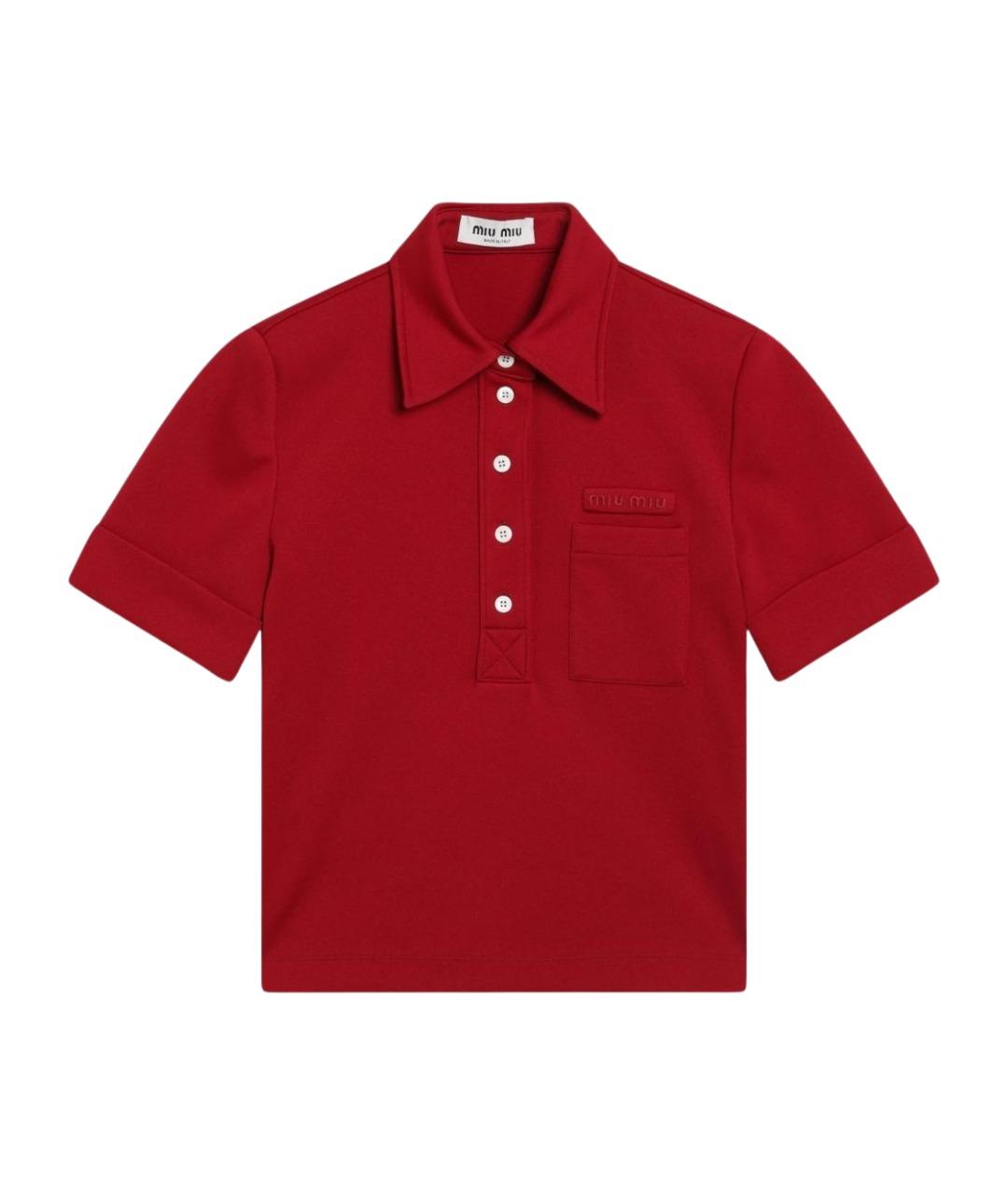 MIU MIU Красная хлопковая футболка, фото 1