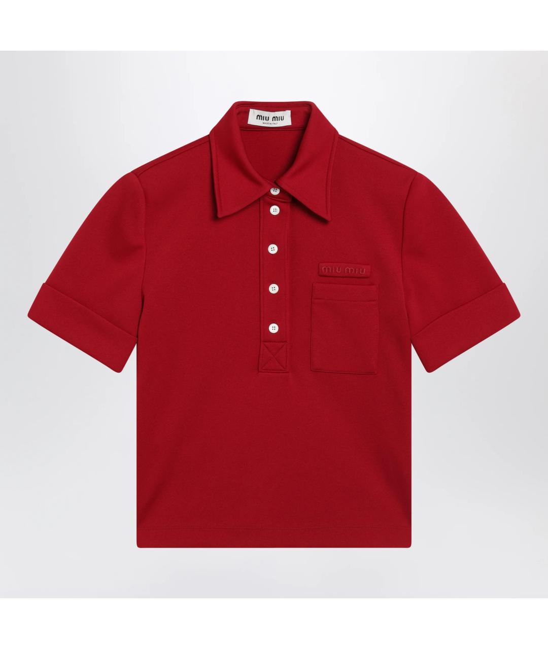 MIU MIU Красная хлопковая футболка, фото 3
