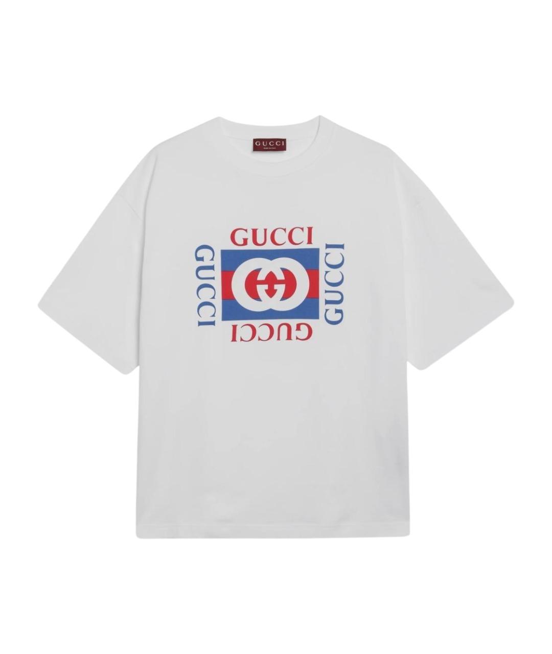 GUCCI Белая хлопковая футболка, фото 1