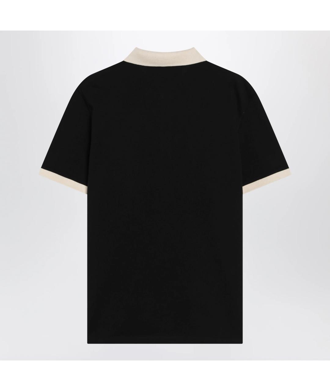 VALENTINO Черное хлопковое поло с коротким рукавом, фото 2