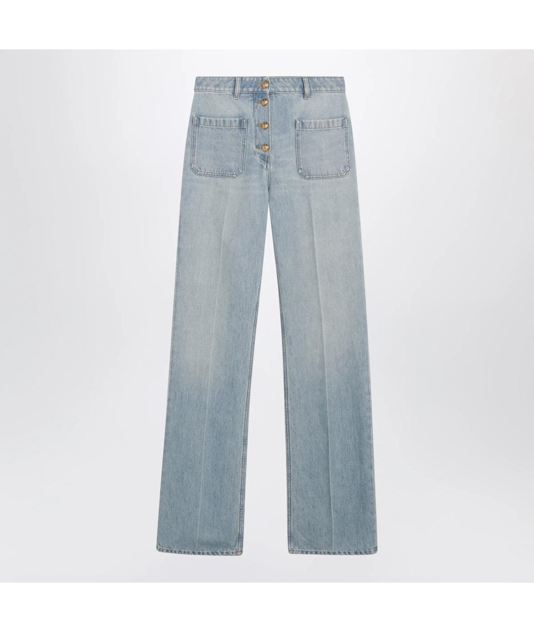 VALENTINO Голубые хлопковые прямые джинсы, фото 3
