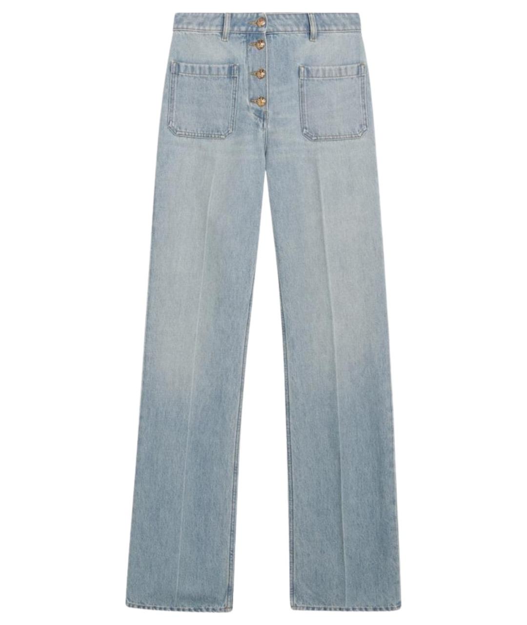 VALENTINO Голубые хлопковые прямые джинсы, фото 1