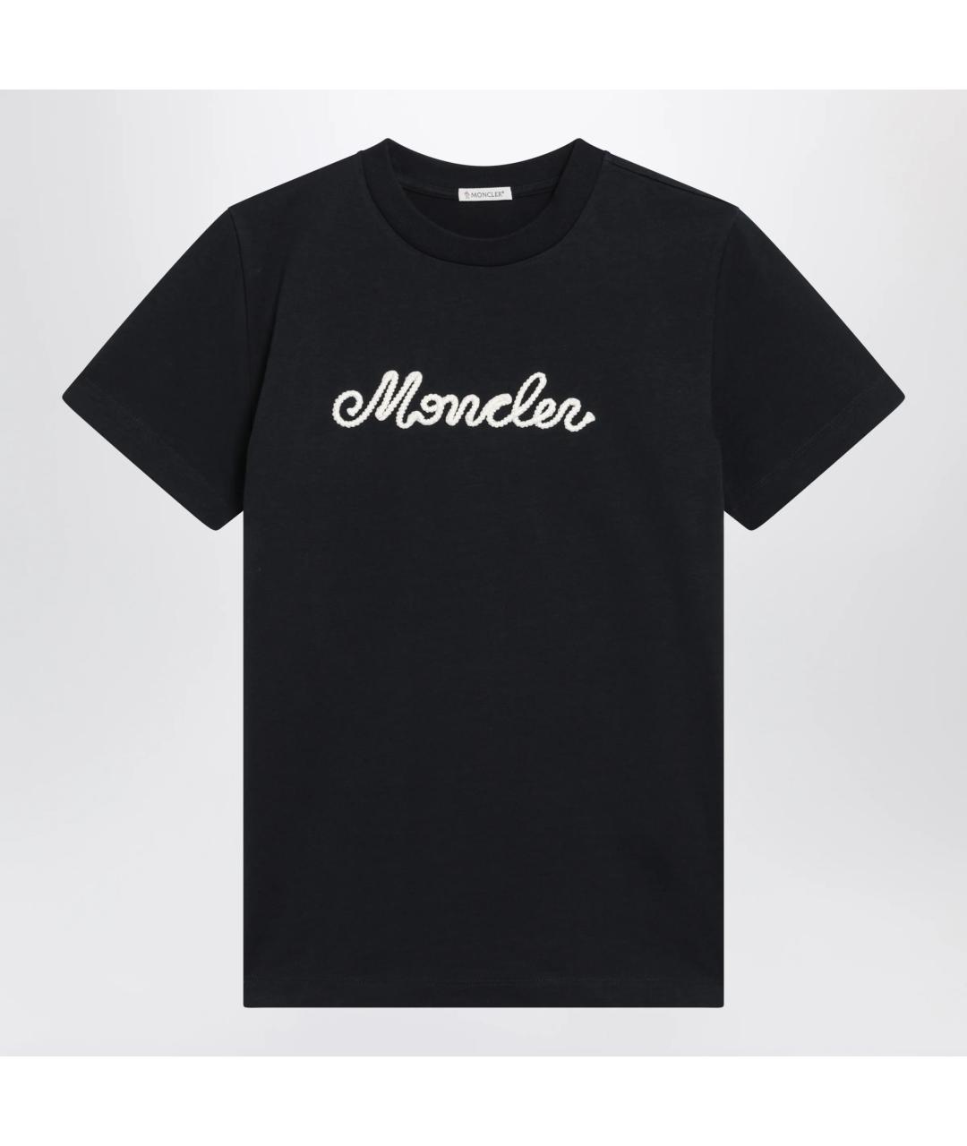 MONCLER Темно-синяя хлопковая футболка, фото 3