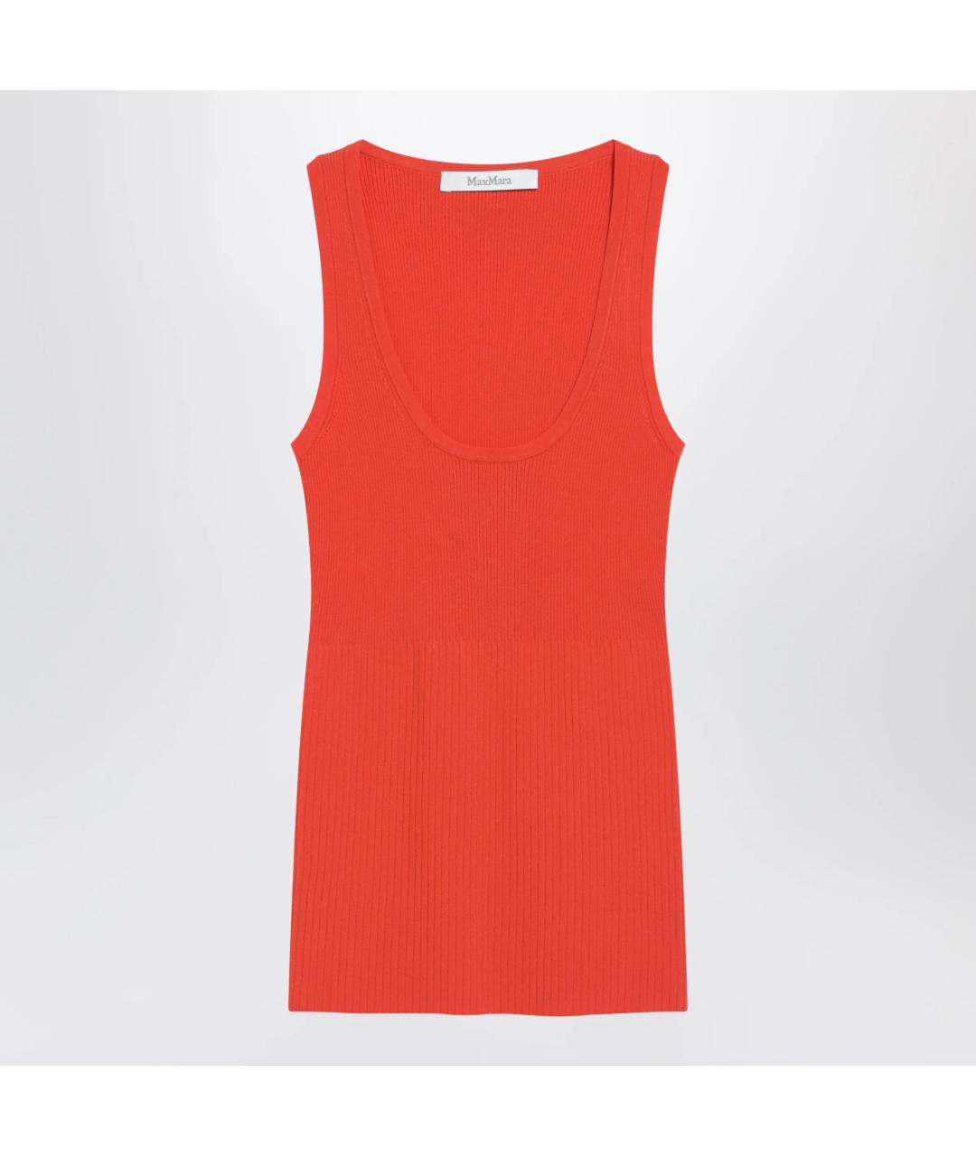 MAX MARA Красная вискозная майка, фото 3
