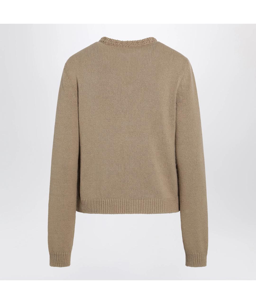 MONCLER Бежевый шерстяной кардиган, фото 2