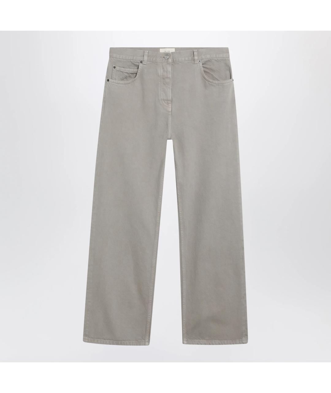 THE ROW Серые хлопковые прямые джинсы, фото 3