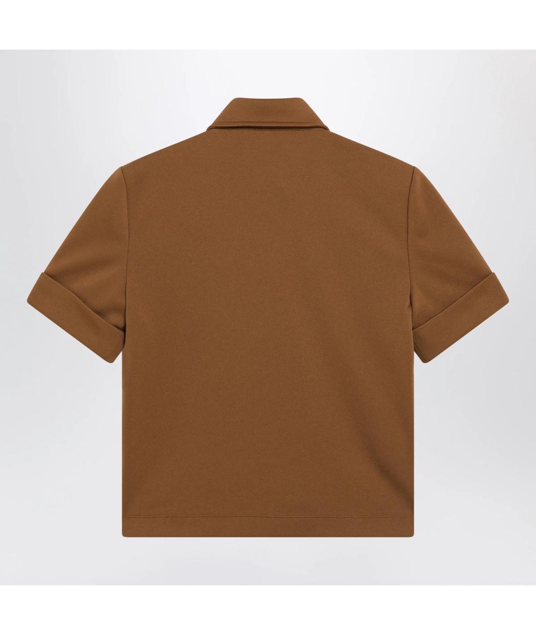 MIU MIU Коричневая хлопковая футболка, фото 2