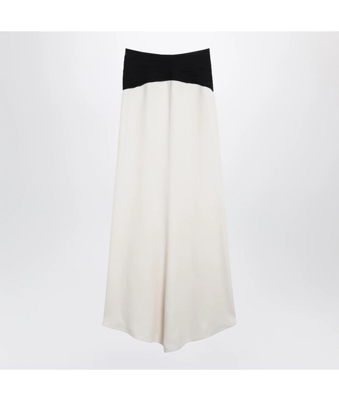 VALENTINO Бежевая шелковая юбка макси, фото 2