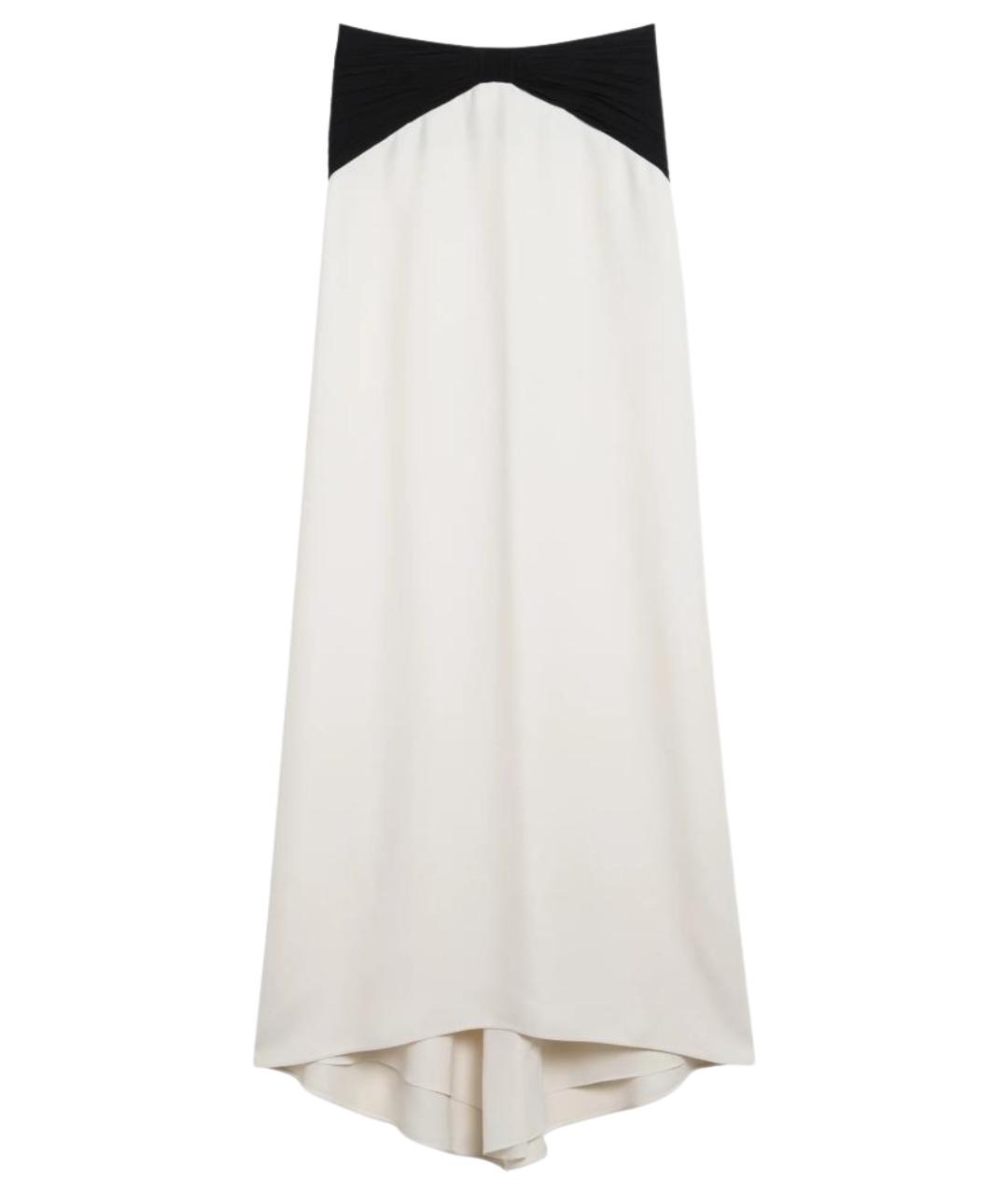 VALENTINO Бежевая шелковая юбка макси, фото 1