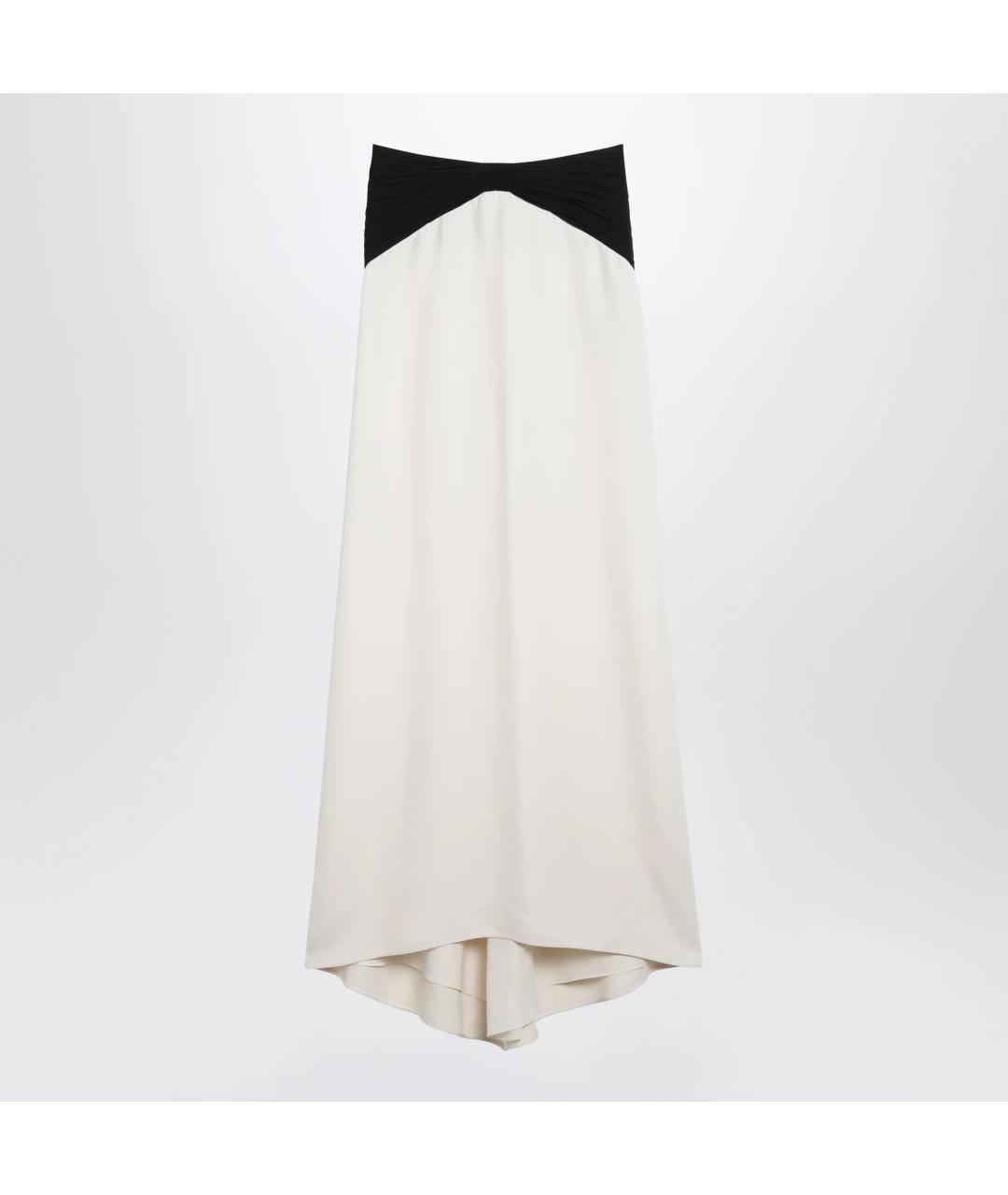 VALENTINO Бежевая шелковая юбка макси, фото 3