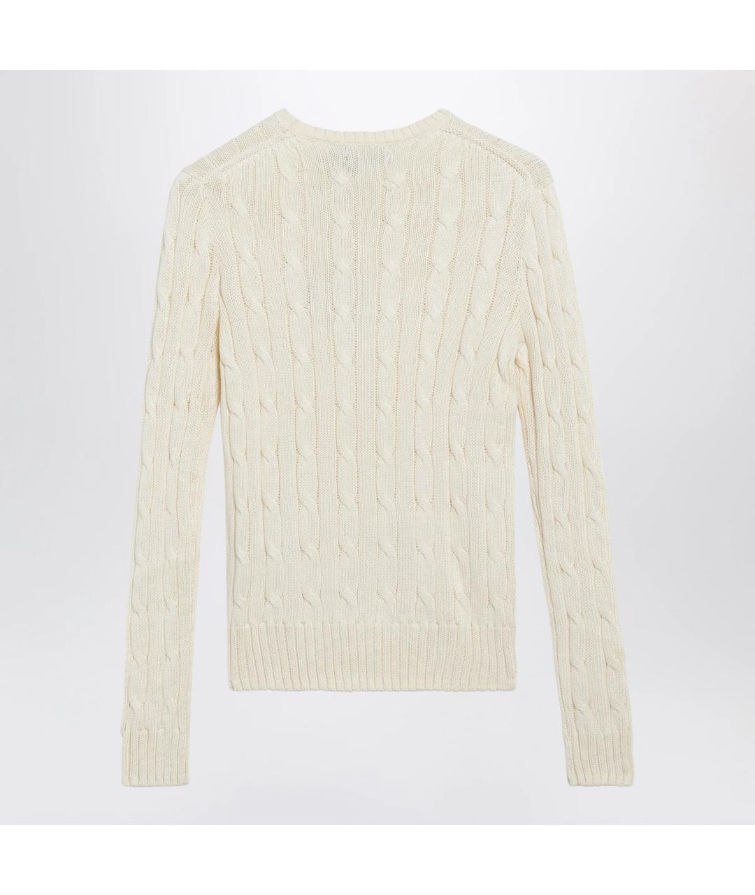 POLO RALPH LAUREN Бежевый хлопковый джемпер / свитер, фото 2