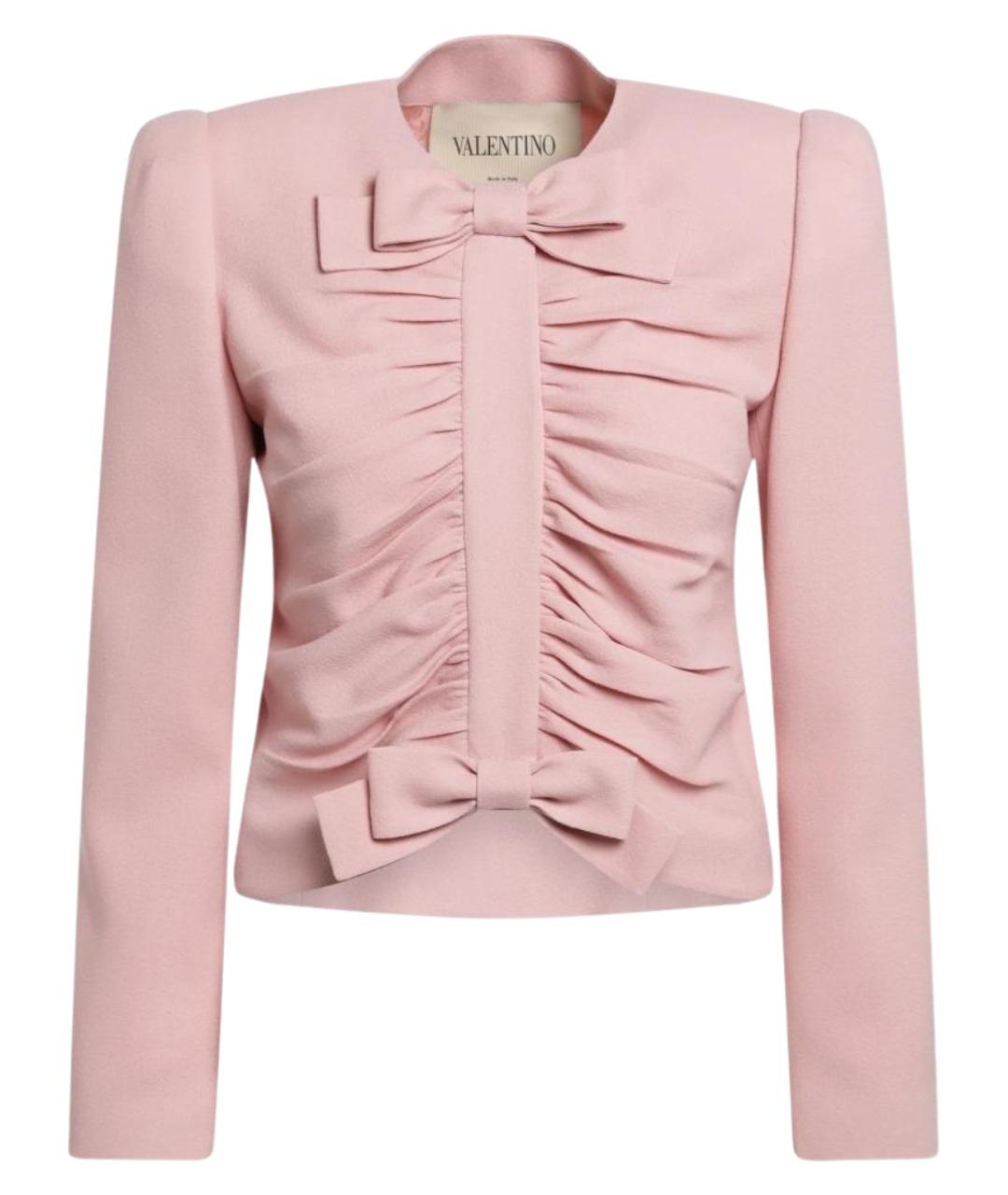 VALENTINO Розовый шерстяной жакет/пиджак, фото 1