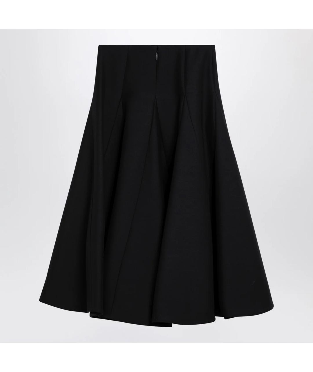 VALENTINO Черная шелковая юбка миди, фото 2