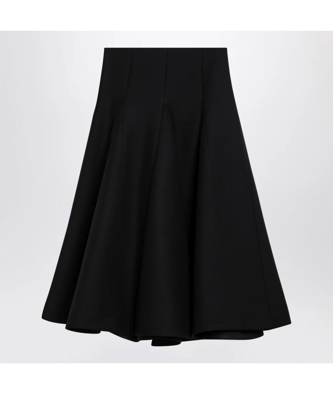 VALENTINO Черная шелковая юбка миди, фото 3