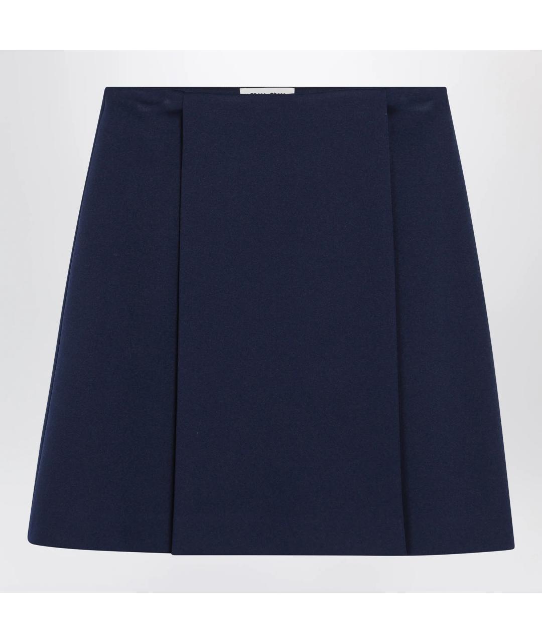 MIU MIU Синяя хлопковая юбка миди, фото 3
