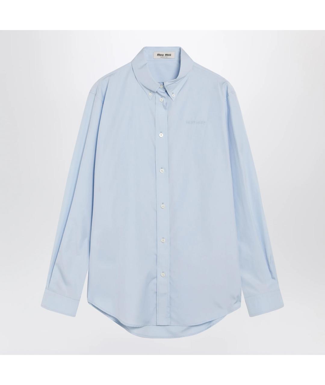 MIU MIU Голубая хлопковая рубашка, фото 3