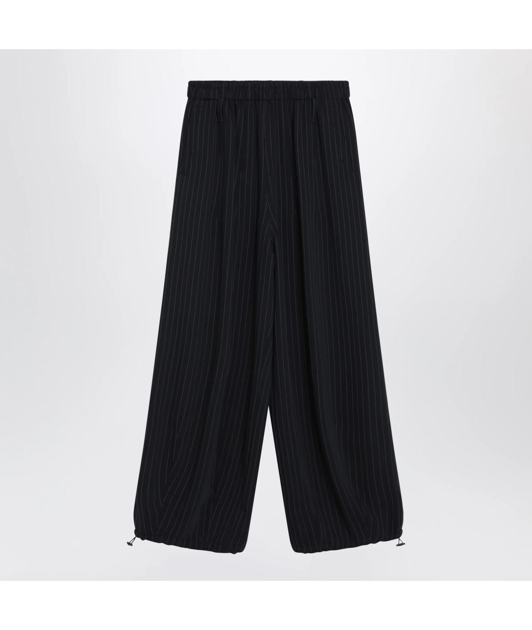 THE FRANKIE SHOP Черные полиэстеровые прямые брюки, фото 3