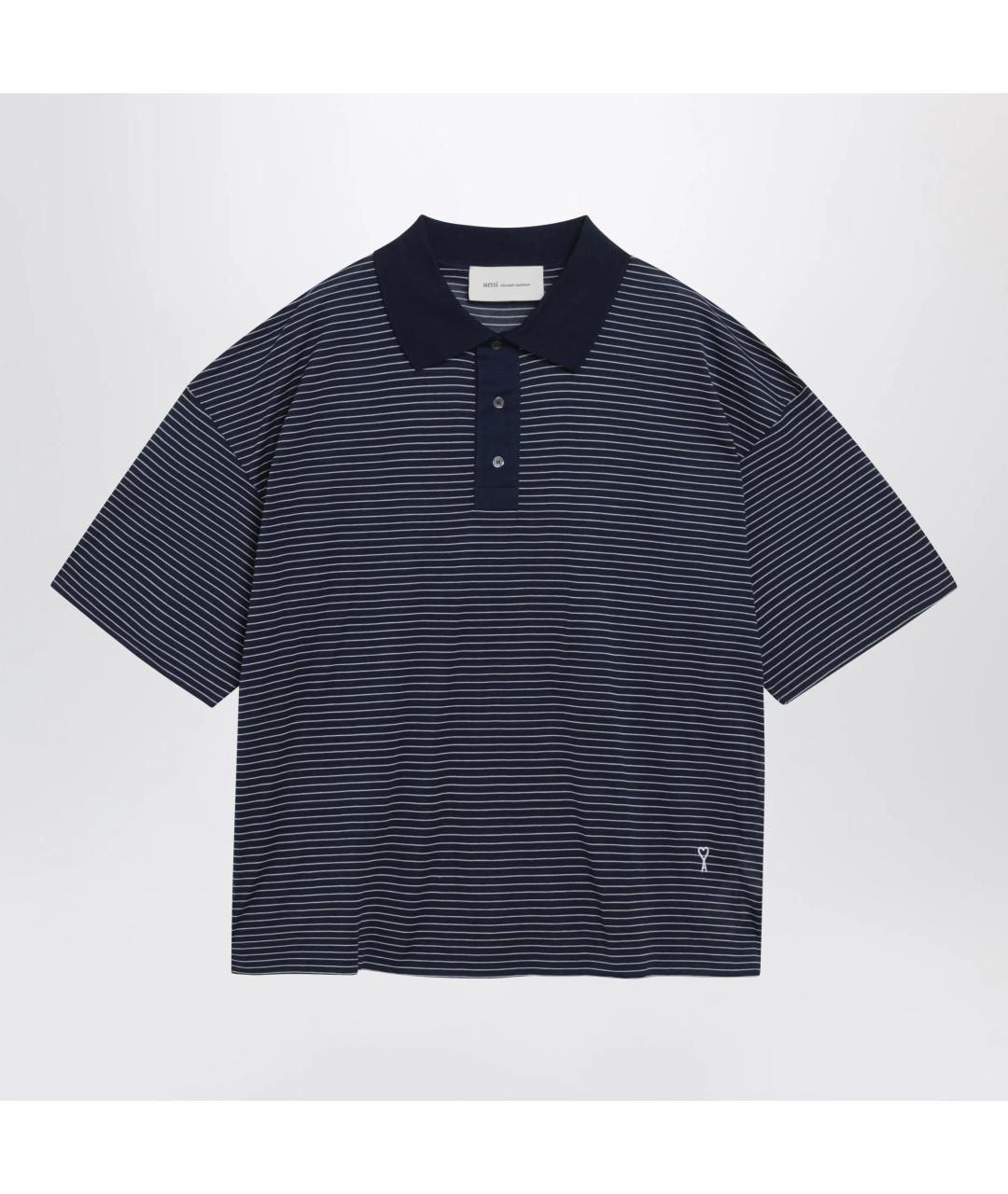 Ami Paris Черное хлопковое поло с коротким рукавом, фото 3