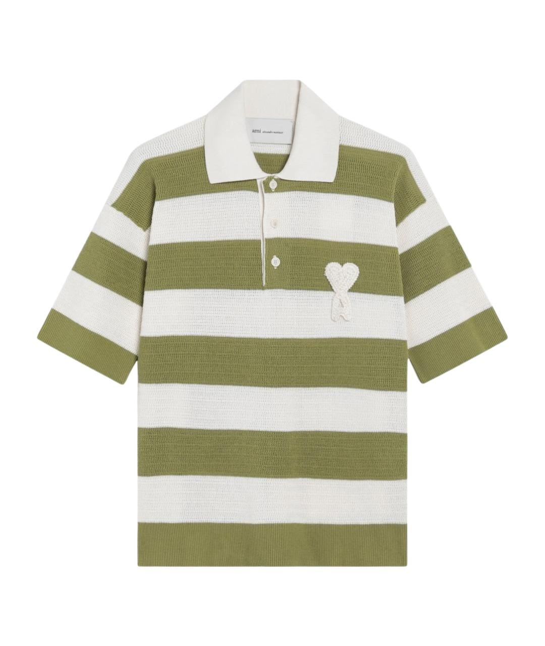 Ami Paris Зеленая хлопковая футболка, фото 1