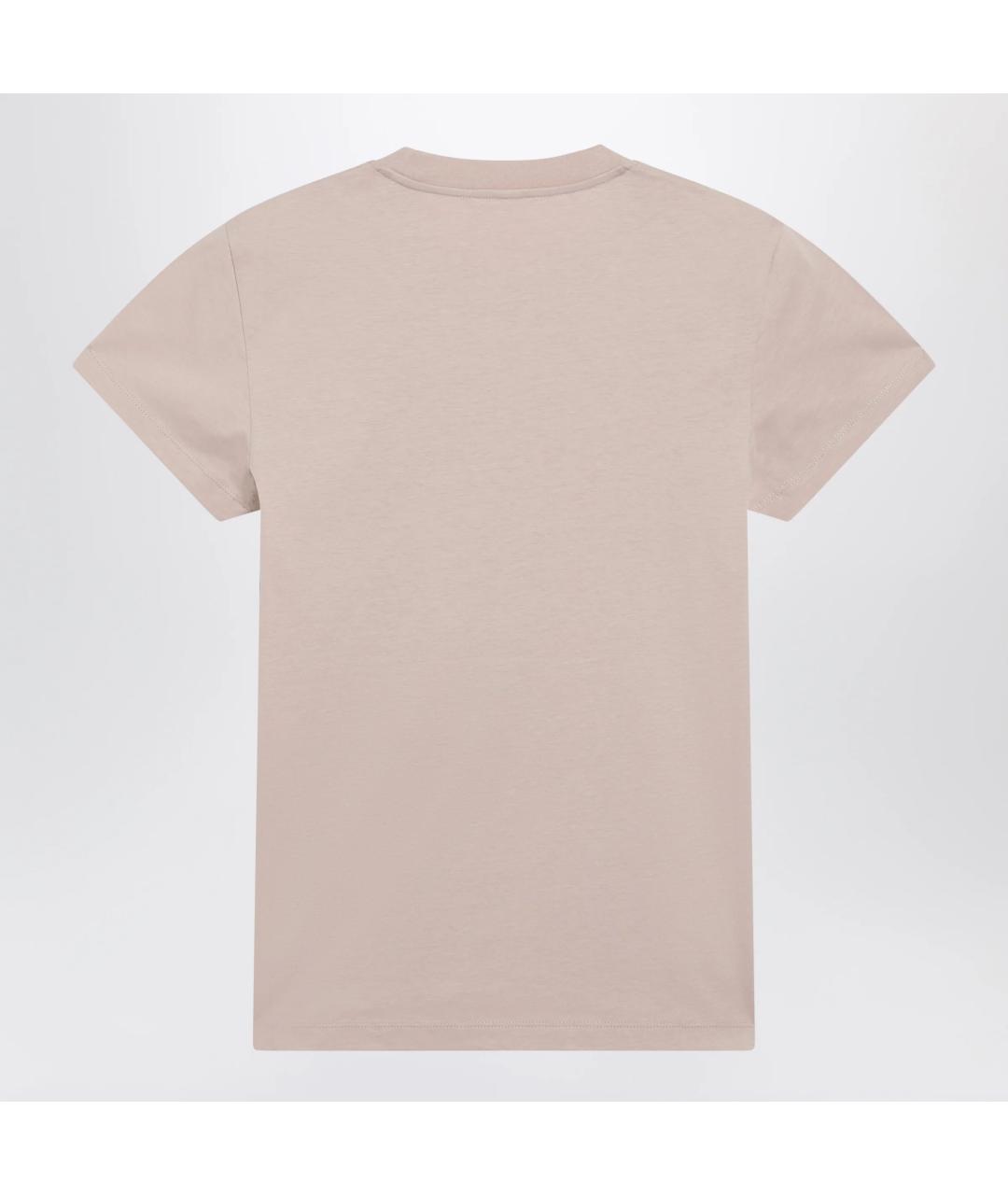 MONCLER Розовая хлопковая футболка, фото 2