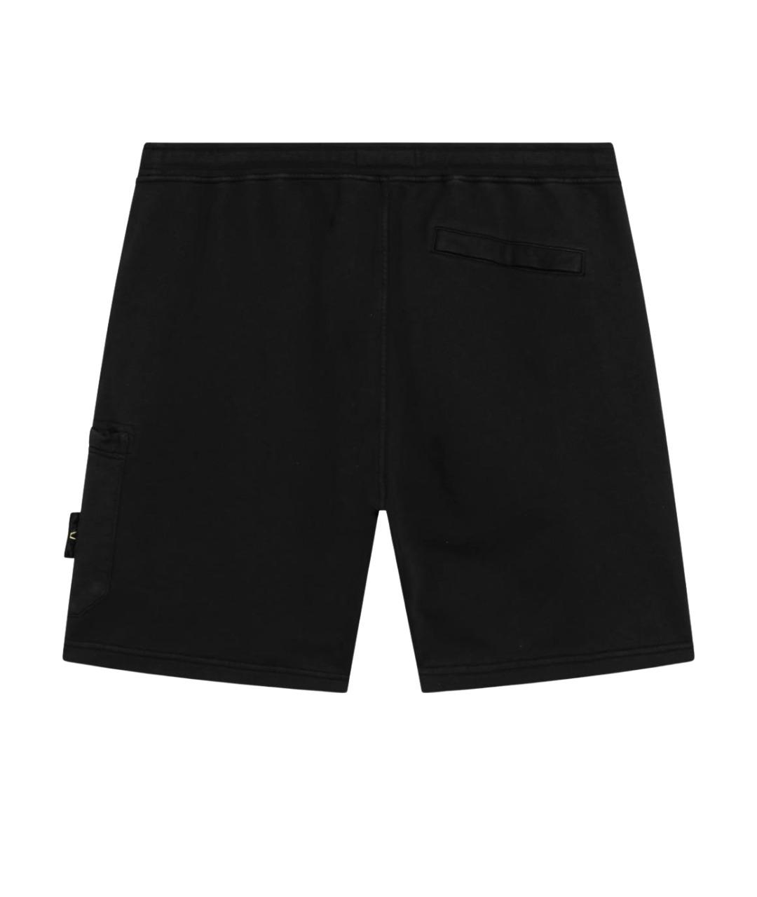 STONE ISLAND Черные хлопковые шорты, фото 2