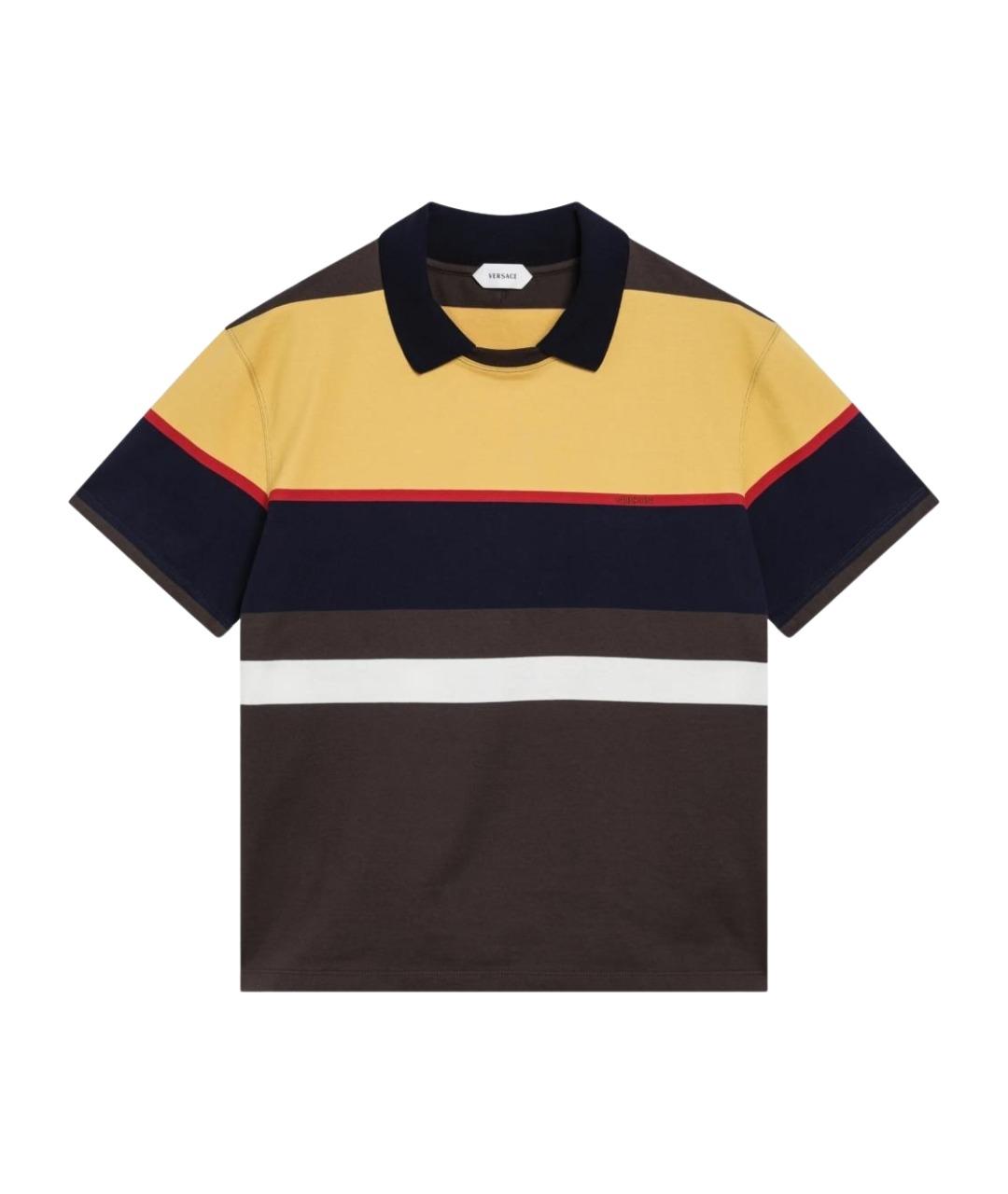 VERSACE Мульти хлопковое поло с коротким рукавом, фото 1