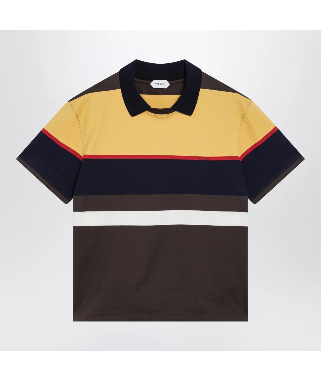VERSACE Мульти хлопковое поло с коротким рукавом, фото 3