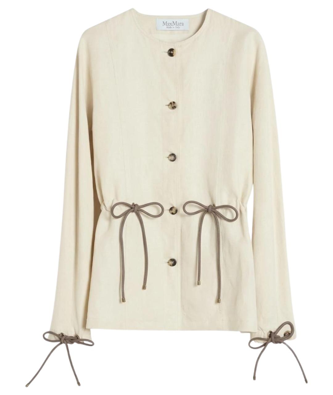 MAX MARA Бежевая льняная куртка, фото 1