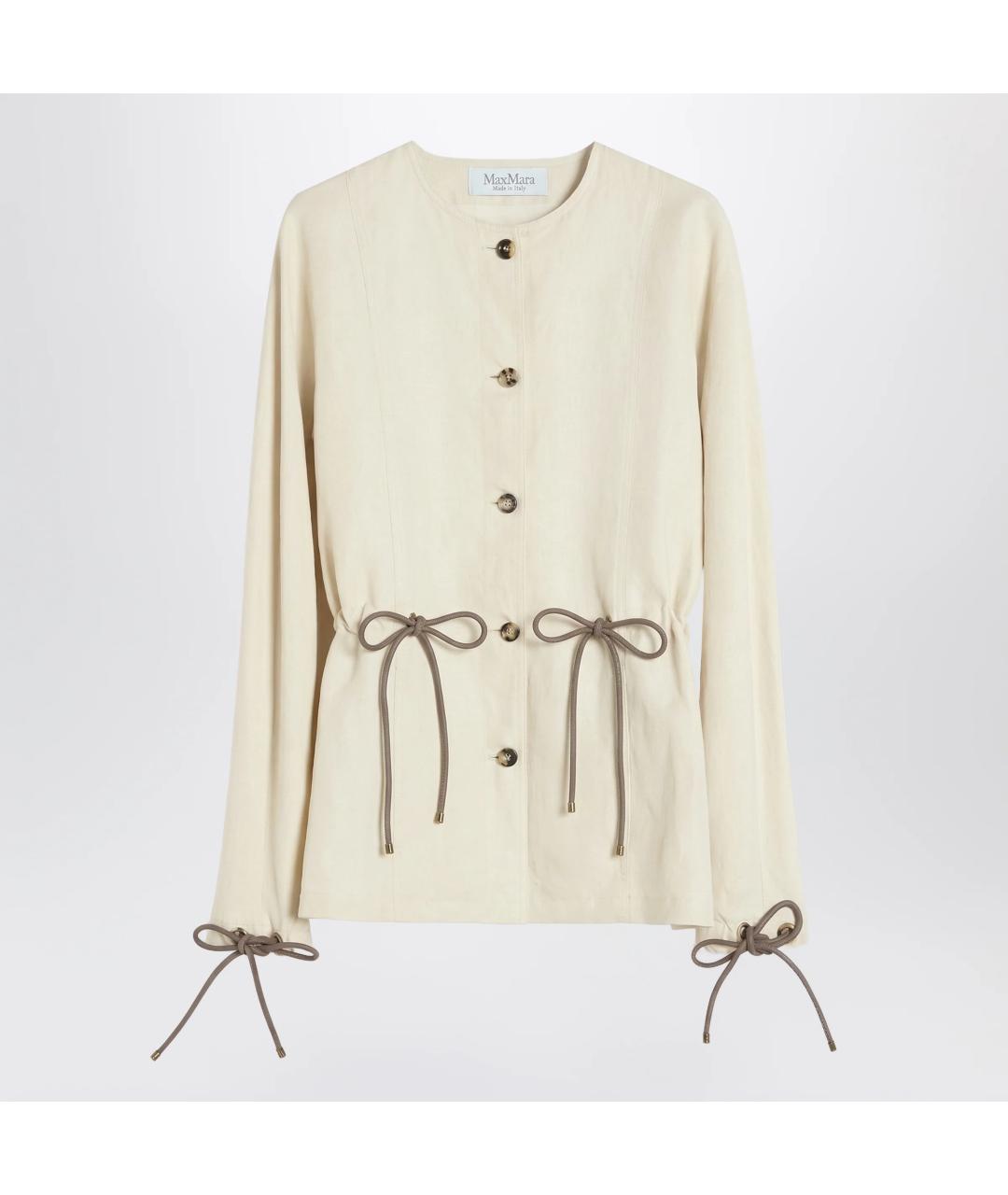 MAX MARA Бежевая льняная куртка, фото 3
