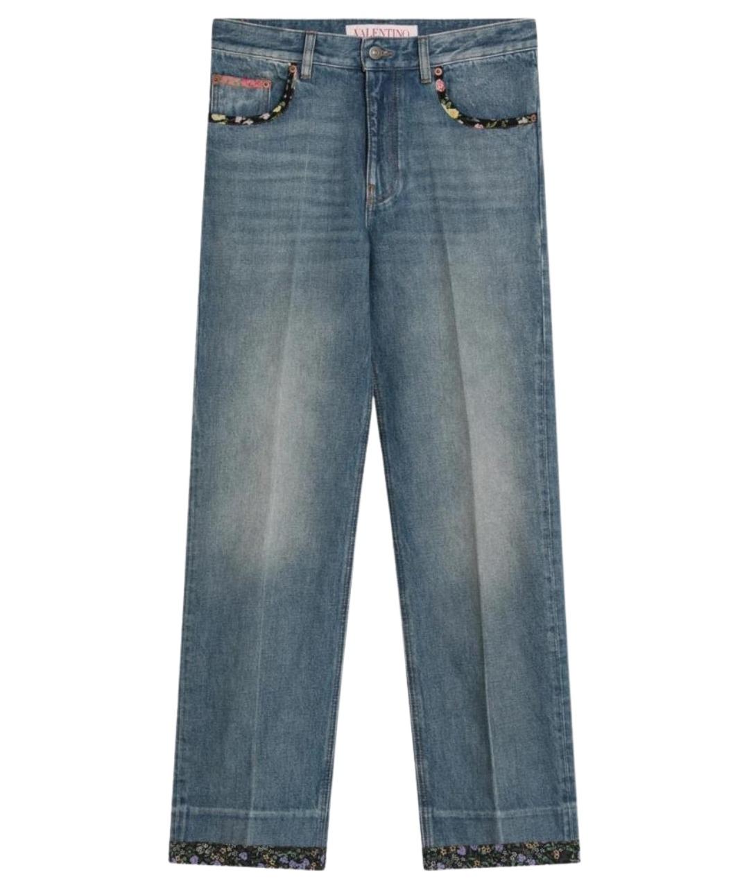 VALENTINO Синие хлопковые прямые джинсы, фото 1