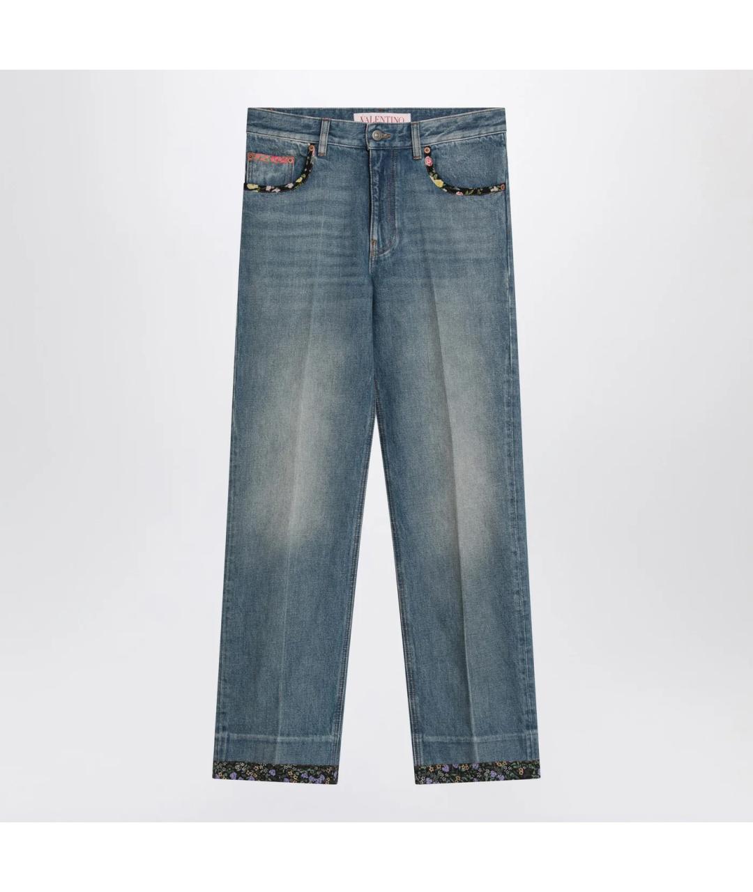 VALENTINO Синие хлопковые прямые джинсы, фото 3