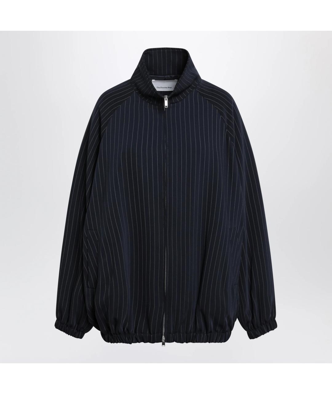 THE FRANKIE SHOP Темно-синяя полиэстеровая куртка, фото 3