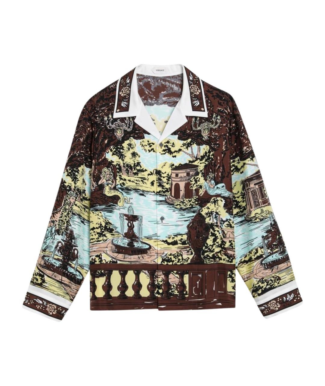 VERSACE Мульти шелковая кэжуал рубашка, фото 1