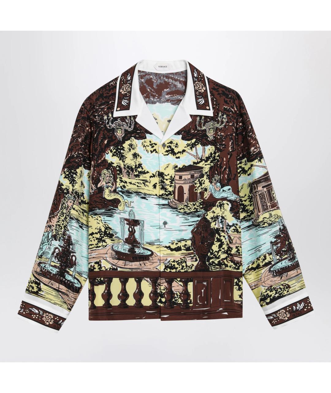 VERSACE Мульти шелковая кэжуал рубашка, фото 3