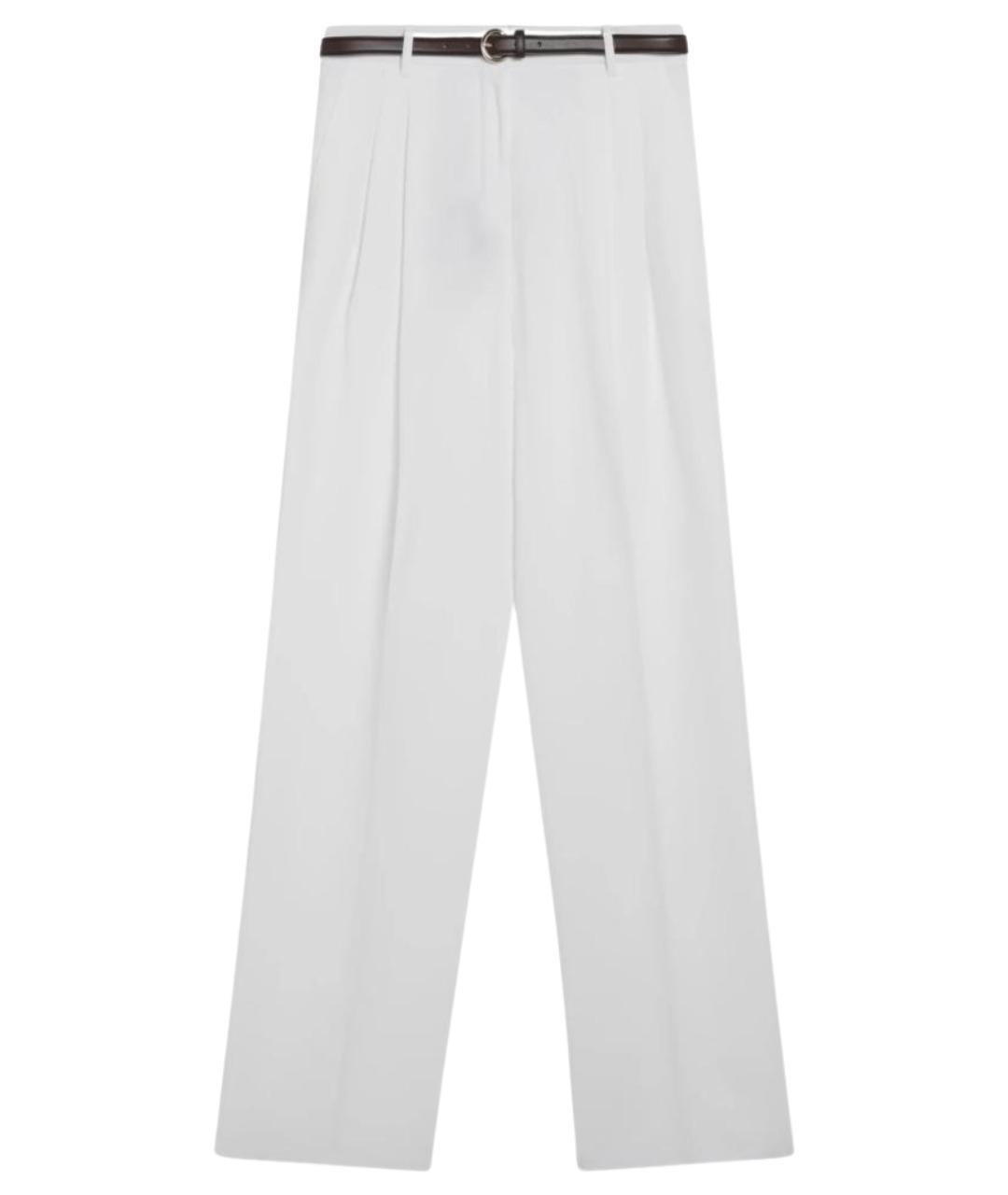 MAX MARA STUDIO Белые хлопковые прямые брюки, фото 1