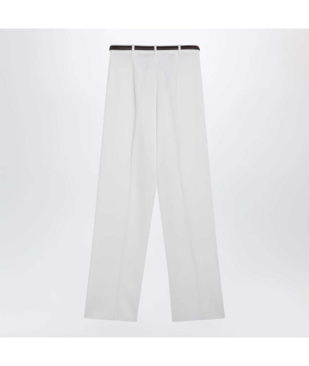 MAX MARA STUDIO Белые хлопковые прямые брюки, фото 2