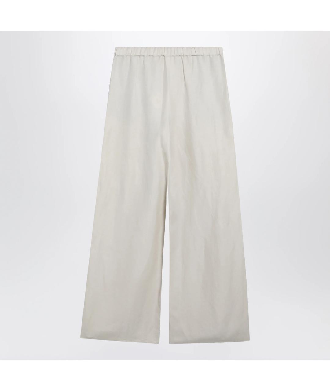 MAX MARA Бежевые льняные брюки широкие, фото 2