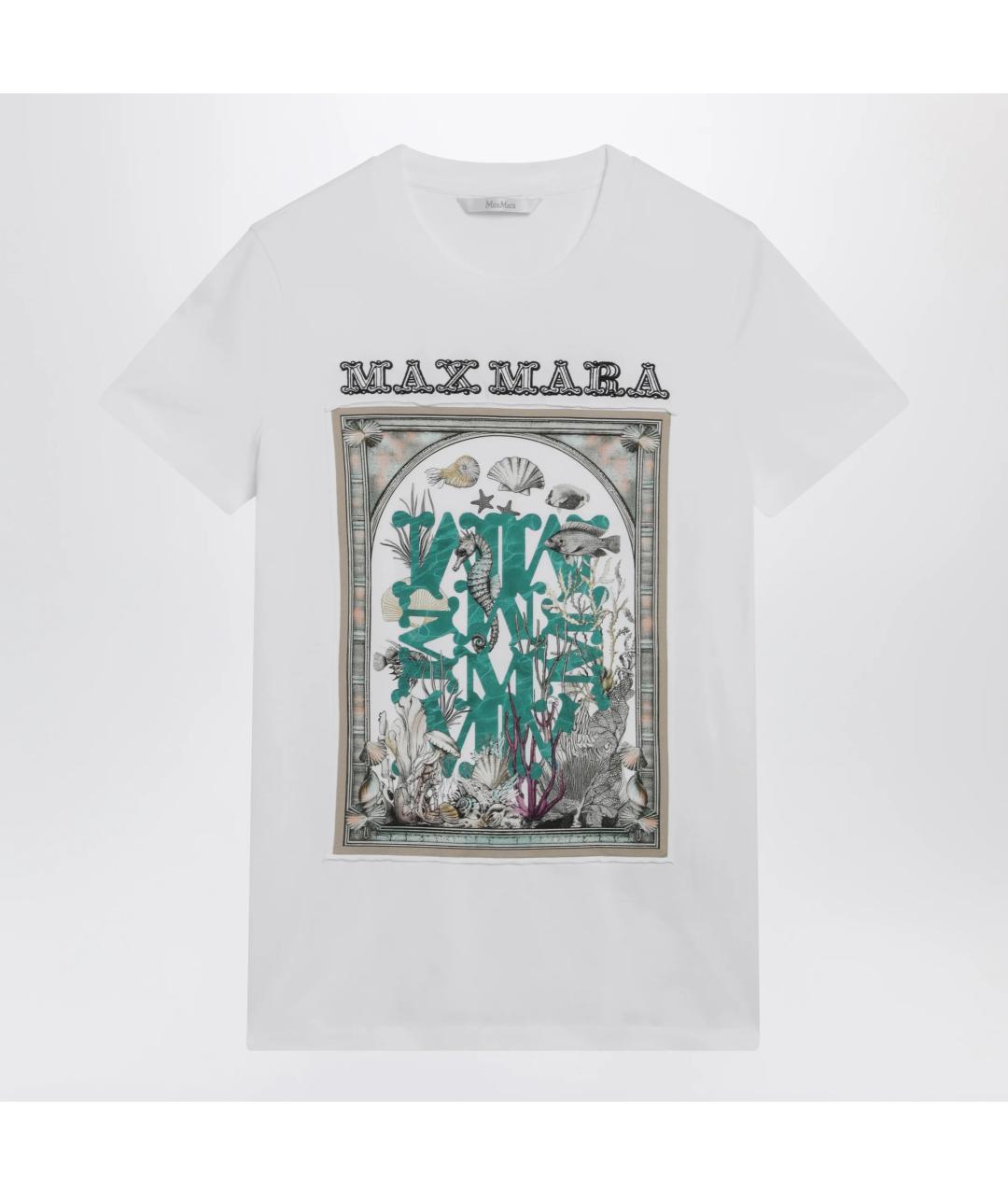 MAX MARA Белая хлопковая футболка, фото 3