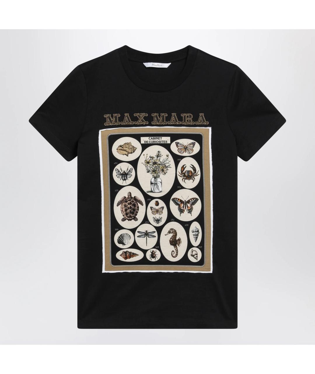 MAX MARA Черная хлопковая футболка, фото 3