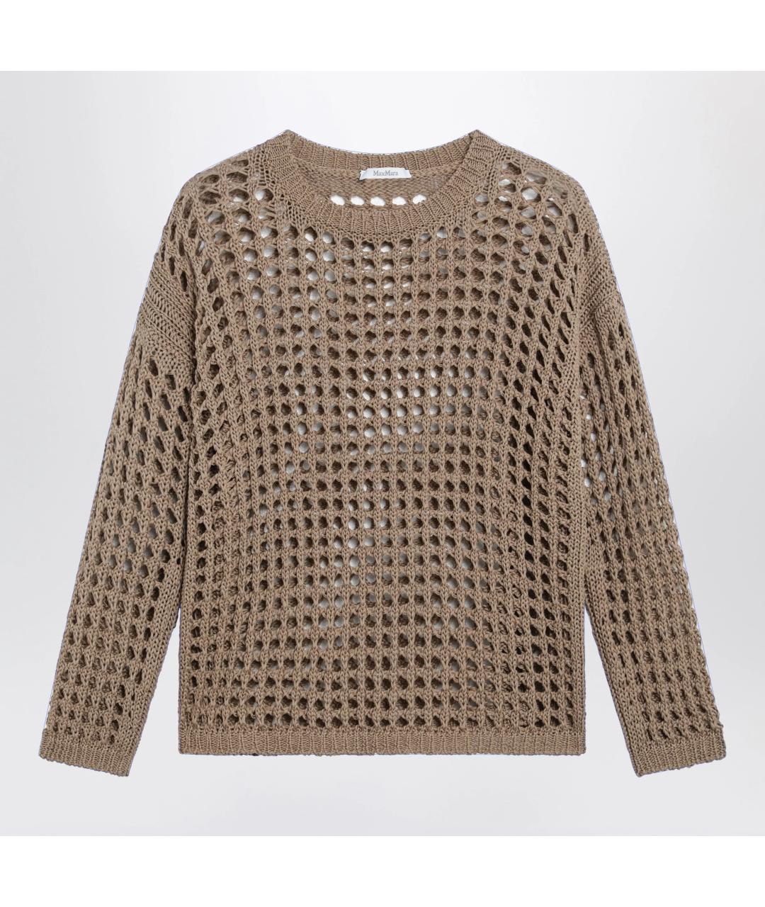 MAX MARA Коричневый хлопковый джемпер / свитер, фото 3