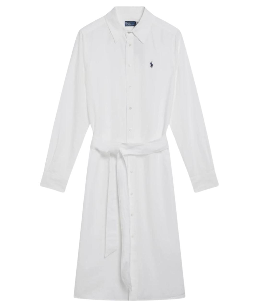 POLO RALPH LAUREN Белое хлопковое повседневное платье, фото 1